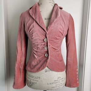 Vintage Pink Velvet Victorian Blazer